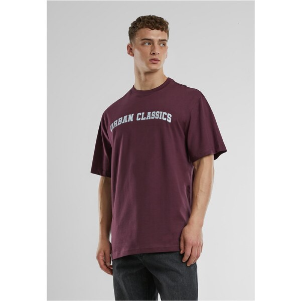 Urban Classics UC College Logo Mens T-Shirt Burgundy 56049753