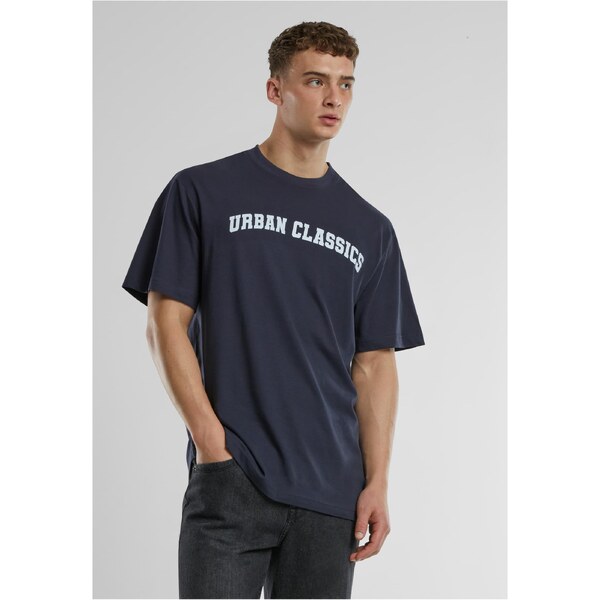 Urban Classics UC College Logo Mens T-Shirt Navy Blue 56049769