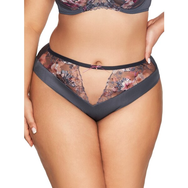 AVA LINGERIE Sivé nohavičky s čipkou Ava 2123 56217066