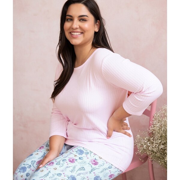 Ružovo-modré kvetované pyžamo Taro Amora Plus 3008 3/4 2XL-3XL Z24 56217241