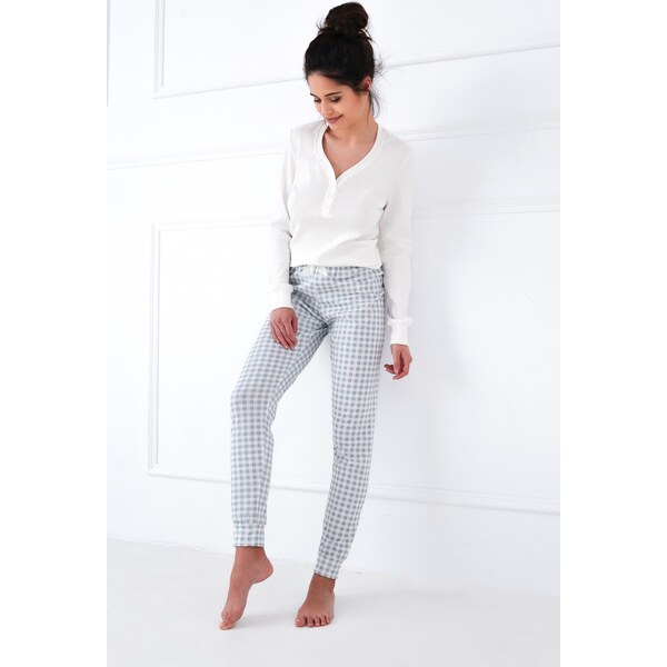 Bielo-modré kockované pyžamo Sensis Desire dł/r S-XL 56217301