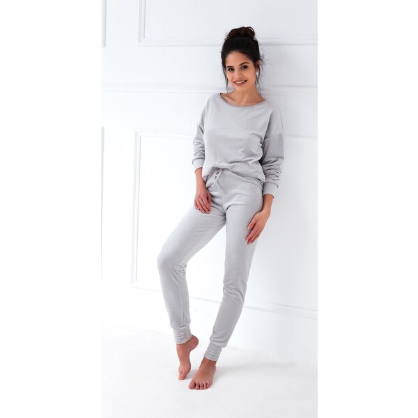 Sivé dlhé pyžamo Sensis Silver Angora Soft dł/r Angora Soft S-XL 56217311