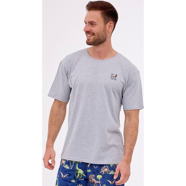 Sivo-modré pyžamo so vzorom Cornette Dinosaur Plus 326/272 Dinosaur 2 56217349