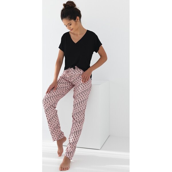 Čierno-ružové dámske pyžamo Sensis Ambar kr/r S-XL 56217398