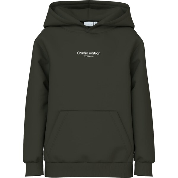 NAME IT Mikina Brody tmavozelená / biela 56955014