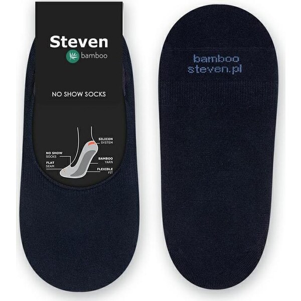 BASIC Tmavomodré pánske bambusové členkové ponožky Art.036 BA011, NAVY 56217830