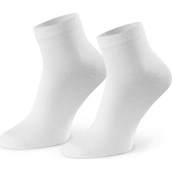 BASIC Biele pánske bambusové ponožky Art.028 WS001, SIZE 41-43 WHITE 56217831