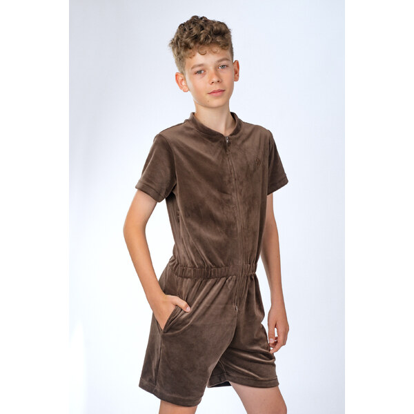Dendy Chlapčenský overal plyšový krátký Brown Veľkosť: 128 63228833