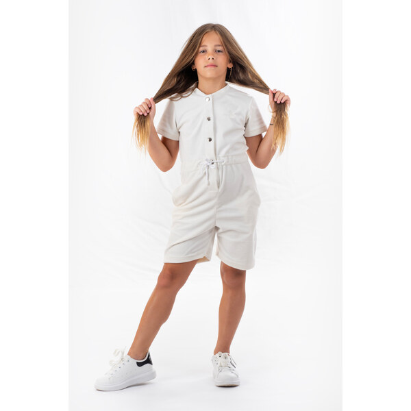 Dendy Dievčenský overal plyšový krátký White Veľkosť: 128 63228845