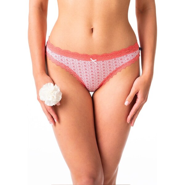 Koralovo-modrá sada 2 nohavičiek s čipkou Key 569 LPR 569 A24 A2 S-XL 56264997