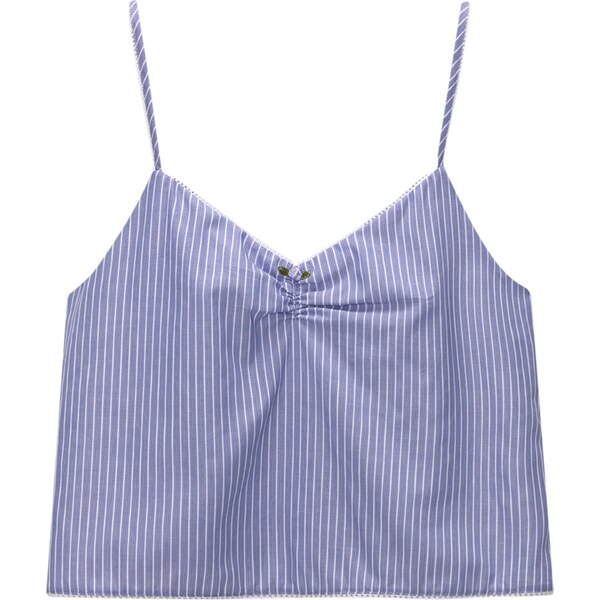 Pull&Bear Top zafírová / sivá / biela 57017863