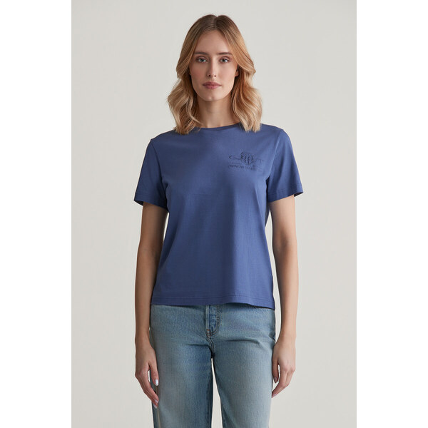 TRIČKO GANT REG TONAL SHIELD SS T-SHIRT DUSTY NAVY 56322937