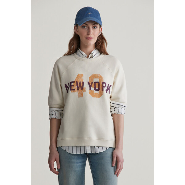 MIKINA GANT GRAPHIC SS C-NECK SWEAT CREAM 56322940