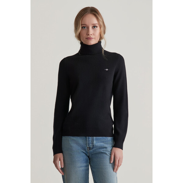ROLÁK GANT EXTRAFINE LAMBSWOOL ROLLNECK BLACK 56322953