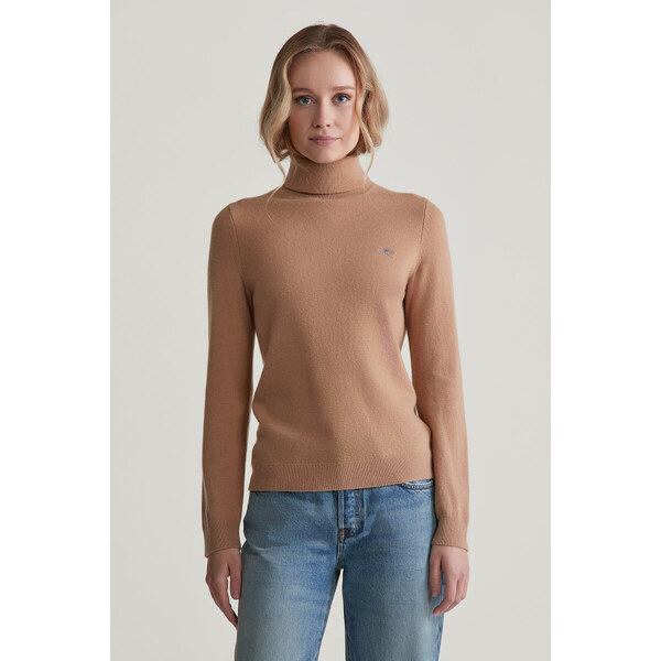 ROLÁK GANT EXTRAFINE LAMBSWOOL ROLLNECK CARAMEL BEIGE 56322954
