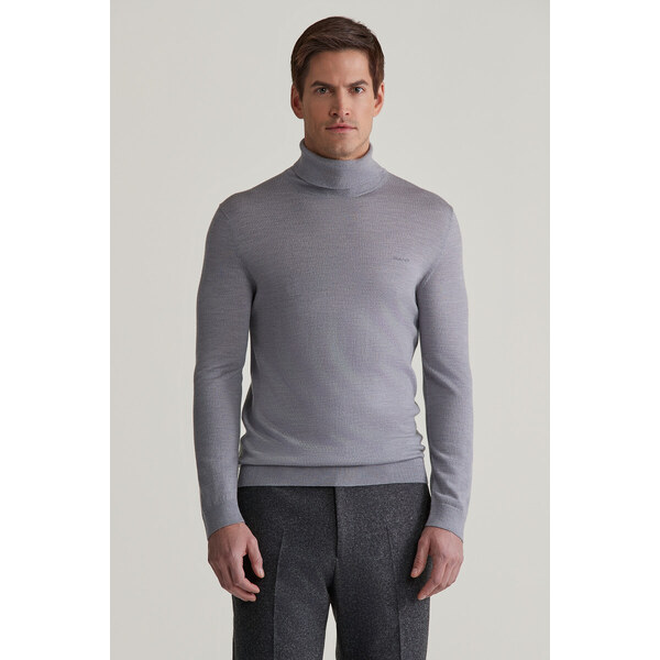 ROLÁK GANT EXTRAFINE MERINO WOOL TURTLENECK GREY MELANGE 56322971