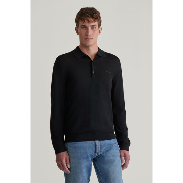 SVETER GANT EXTRAFINE MERINO WOOL POLO BLACK 56322973