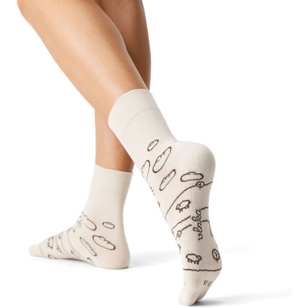 Bavlnené ponožky Vlnka lúka béžová 65063397