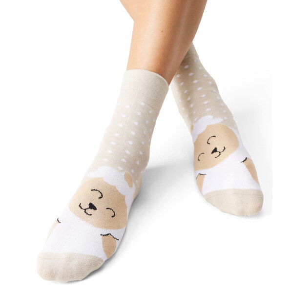 Bavlnené ponožky Vlnka ovečka béžová 65063398