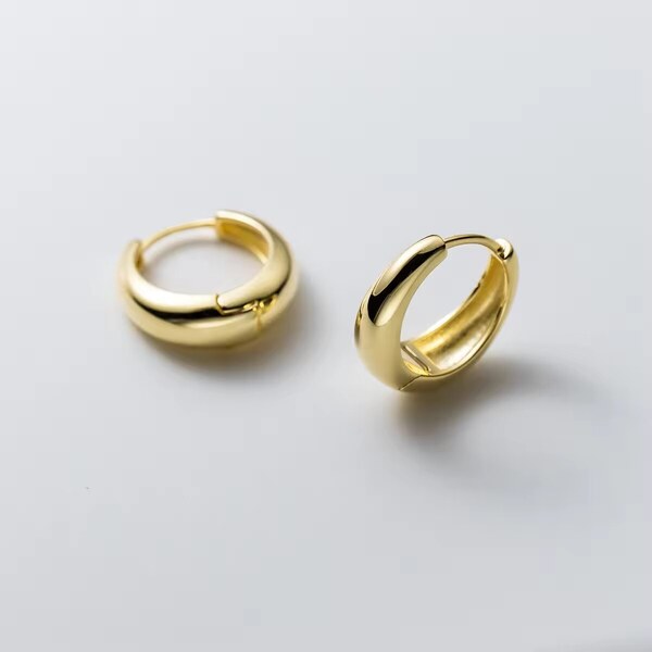 Olivie Strieborné 15mm náušnice GOLD 9027 56369644