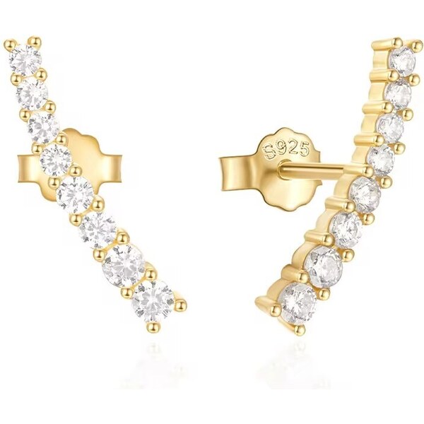 Olivie Strieborné pozdĺžne náušnice GOLD 9025 56369642