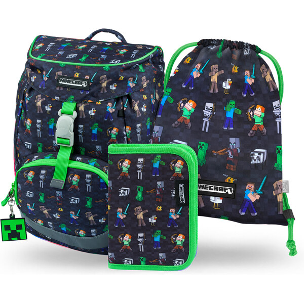 BAAGL SET 3 Airy Minecraft: batoh, penál, sáček 63410319