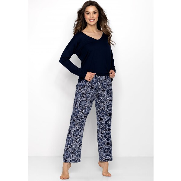 BASIC Čierne pyžamo s prientálnym vzorom Moon Vibes 56358049