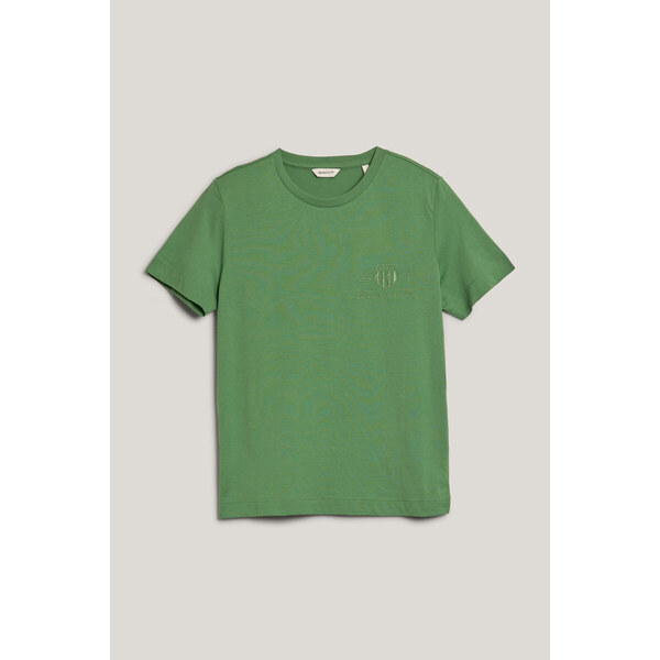 TRIČKO GANT REG TONAL SHIELD SS T-SHIRT DUSTY GREEN 53180723