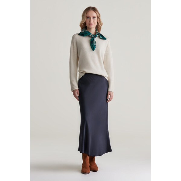 SUKŇA GANT REGULAR A-LINE SATIN SKIRT EVENING BLUE 56361780