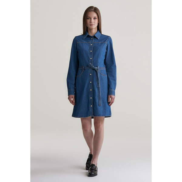 ŠATY GANT REG DENIM DRESS INDIGO 56361782
