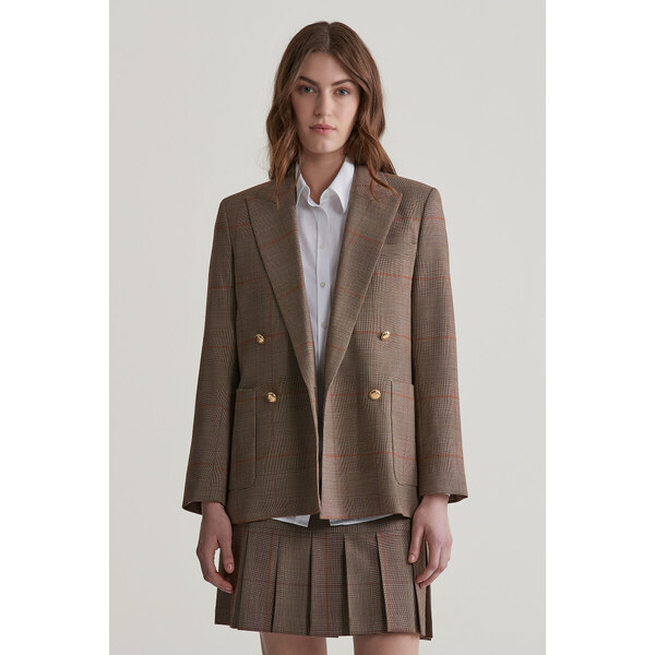 SAKO GANT REG CHECKED CLUB BLAZER CUMIN BEIGE 56361785