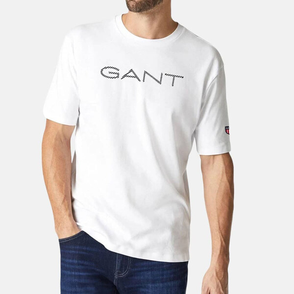 Pánské bílé triko Gant 55950 56371701
