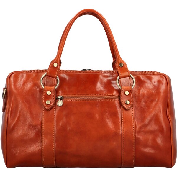 Delami Vera Pelle Cestovná kožená taška koňaková - Delami Petrit koňak 56406281