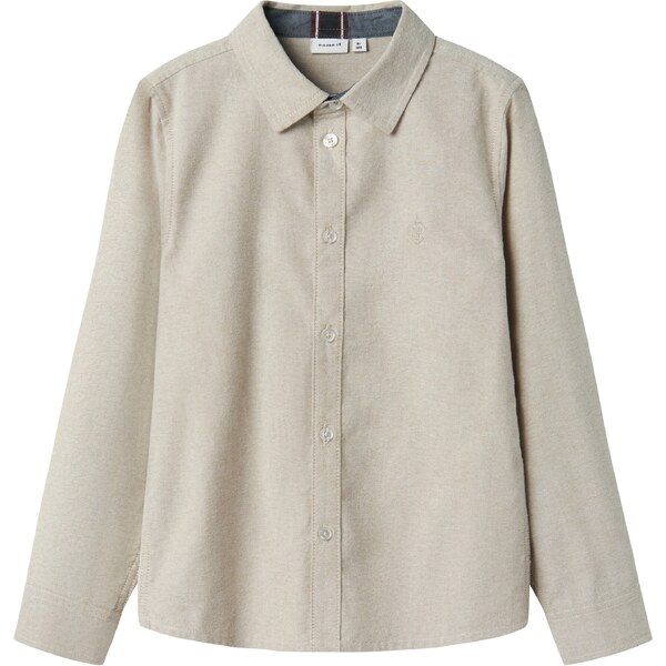 NAME IT Košeľa NKMNewsa béžová melírovaná 56408404