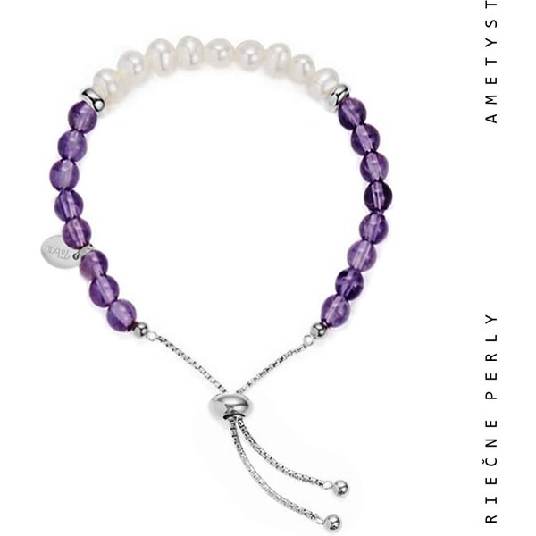 Taboo náramok Atlantis, prírodné perly, ametyst tba125 56431995