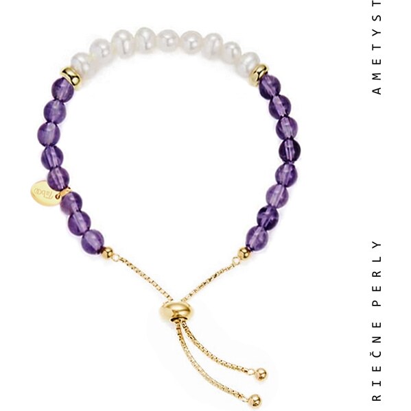 Taboo náramok Atlantis, prírodné perly, ametyst tba126 56431996