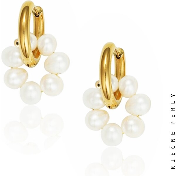 Taboo kruhové náušnice Atlantis, prírodné, riečne, biele perly tba132 56432002