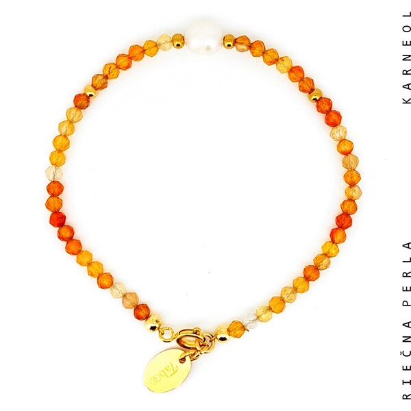 Taboo náramok Atlantis, prírodná perla, karneol tba133 56432003