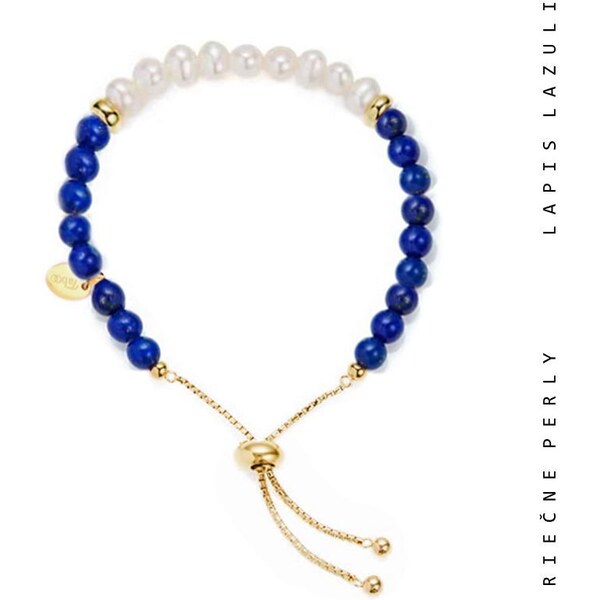 Taboo náramok Atlantis, prírodné perly, lapis lazuli tba127 56431997
