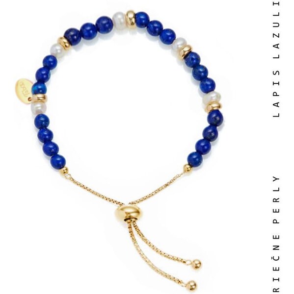 Taboo náramok Atlantis, prírodné perly, lapis lazuli tba128 56431998