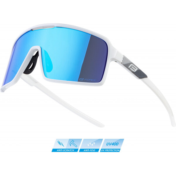 FORCE okuliare STATIC biele, modré zrkadlové sklo 56468502