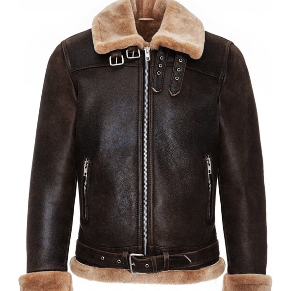 Sikora Pánska kožušinová bunda Liam - hnedá antik/béžový baránok 56471464