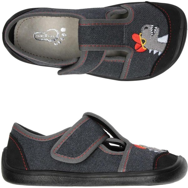 Barefoot papučky Bar3foot Elf Nevada 3BE3/18R Graphite 56784588