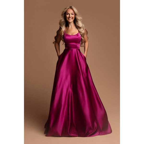 miadresses.sk Cyklámenové spoločenské šaty na ramienka 56585491