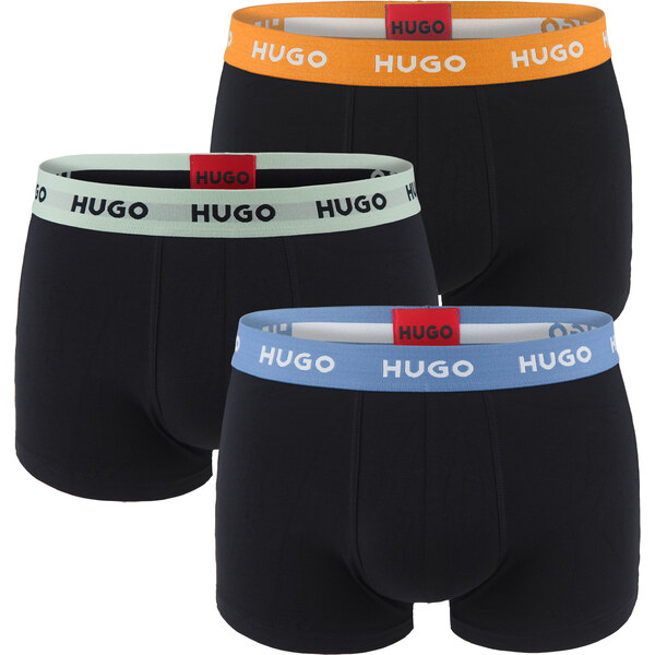 HUGO - boxerky 3PACK cotton stretch black / modern multicolor waist 56586183