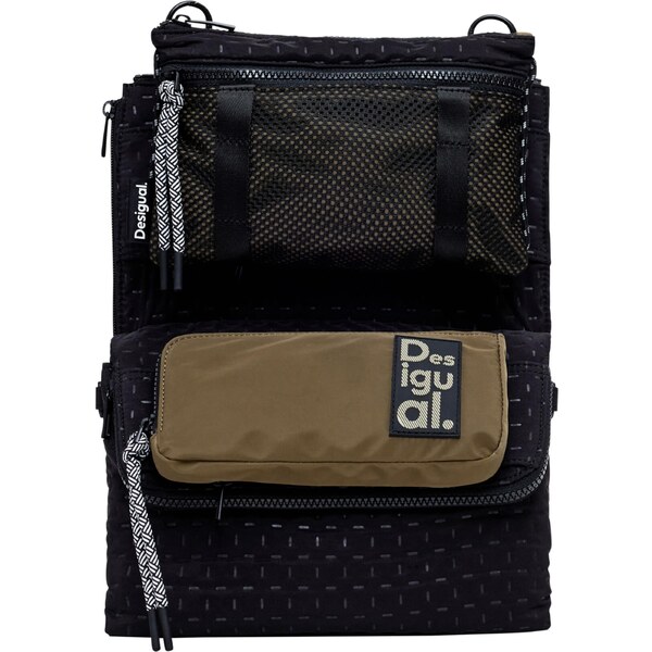 Desigual Taška cez rameno Voyager kaki / čierna 56605385
