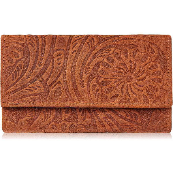 Paolo Peruzzi Dámska kožená peňaženka Vintage, kvetinová T-108-HOR | 56606294