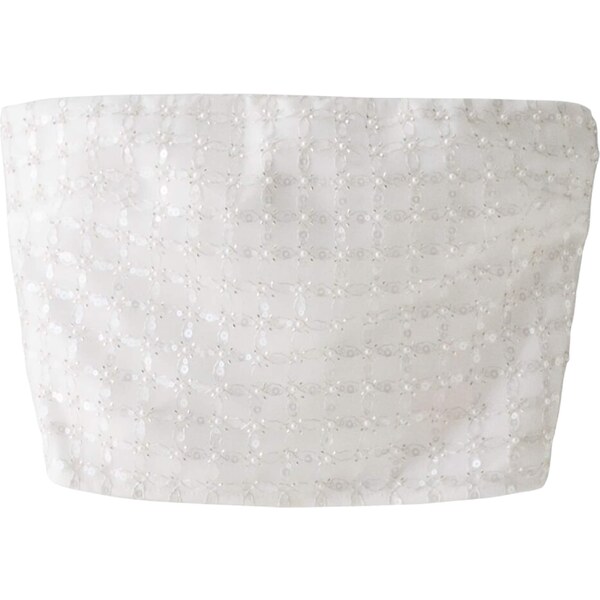 Bershka Top strieborná / biela 57349443