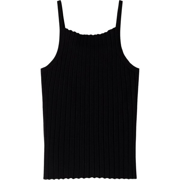 Bershka Vyšívaný top čierna 58422345