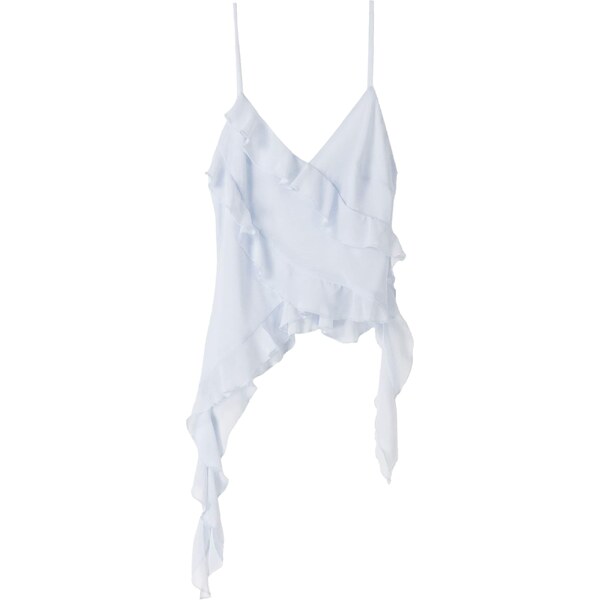 Bershka Top pastelovo modrá 57349516